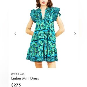 LOVE THE LABEL Ember Mini Dress Size L Floral Anthropology Pockets